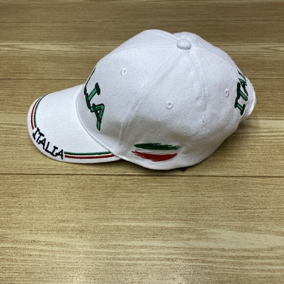 Italia Baseball Cap Embroidered Adjustable Hat Italia Soccer White - Picture 6 of 12